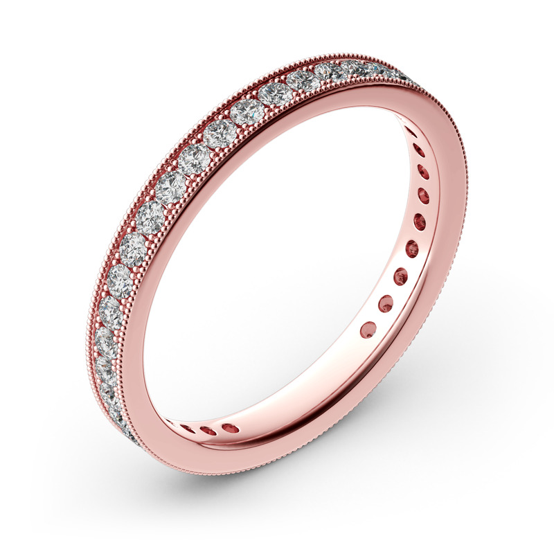 Jeulia 10K/14K/18K Gold Platinum Milgrain Eternity Band Jeulia 10K/14K/18K Gold Platinum Milgrain Eternity Band