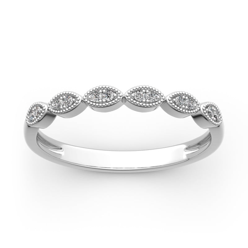 Jeulia Anillo milgrain vintage de plata de ley