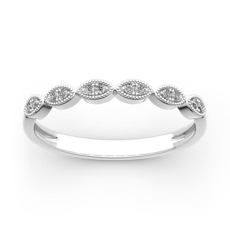 Jeulia 10K/14K/18K Gold Platinum Milgrain Vintage Band