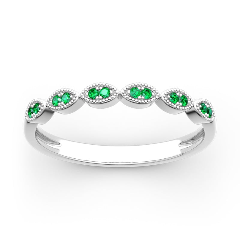 Jeulia Moissanite Milgrain Vintage Banda 10K/14K/18K Oro Platino