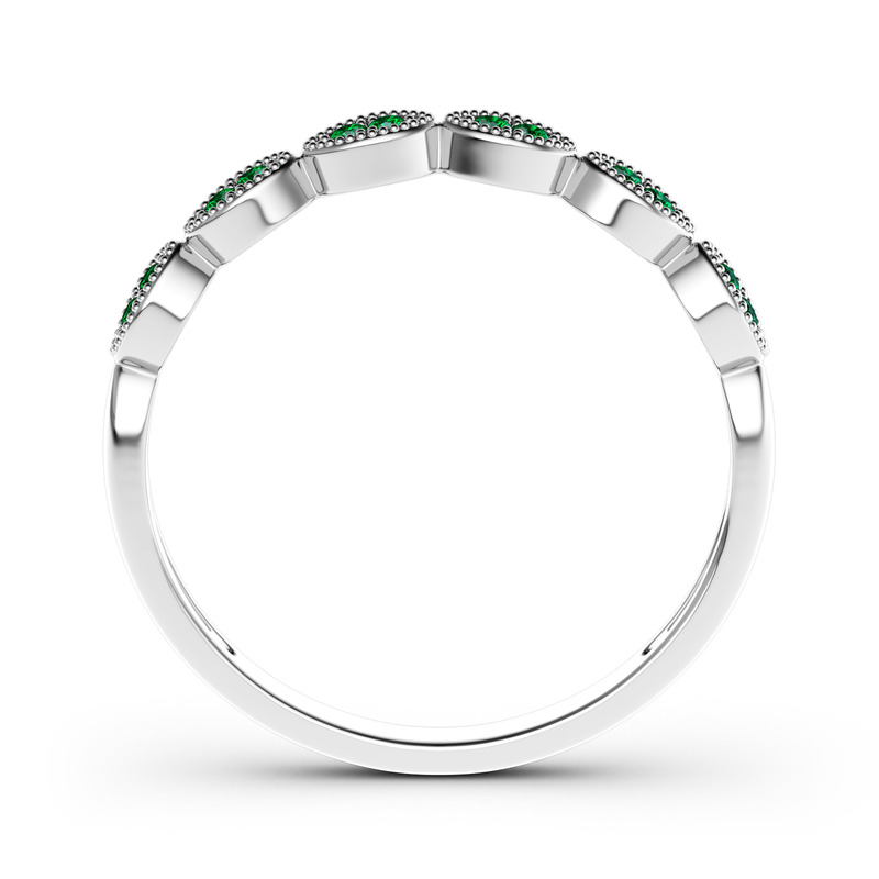 Jeulia Moissanite Milgrain Vintage Banda 10K/14K/18K Oro Platino