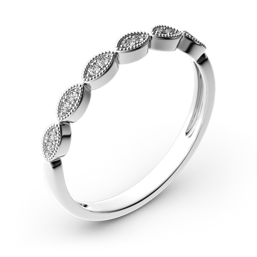 Jeulia 10K/14K/18K Gold Platinum Milgrain Vintage Band