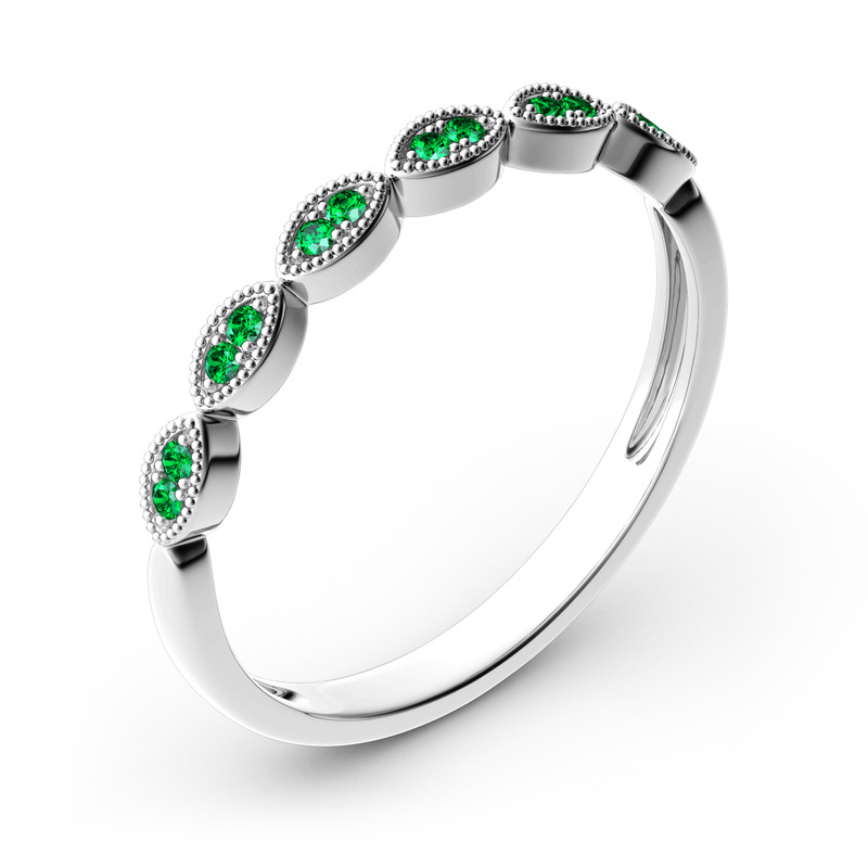 Jeulia Moissanite Milgrain Vintage Banda 10K/14K/18K Oro Platino