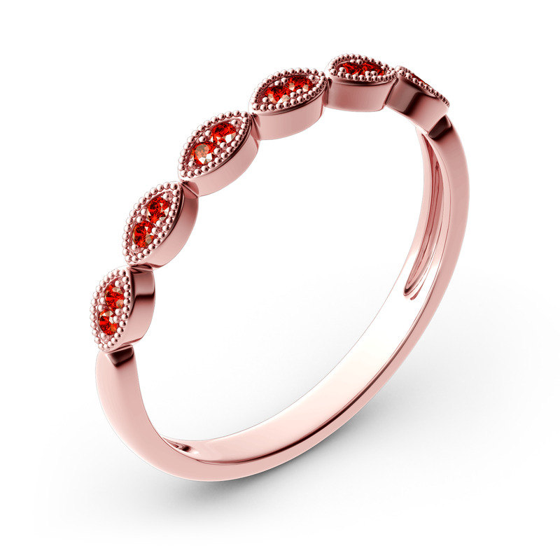 Jeulia Moissanite Milgrain Vintage Banda 10K/14K/18K Oro Platino