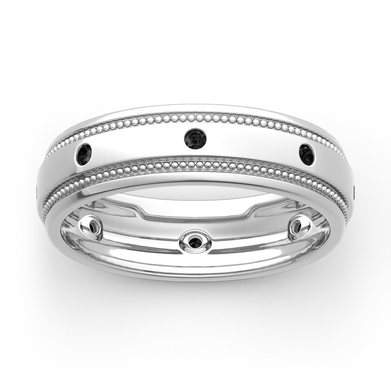 Jeulia Sterling Silver Men's Band