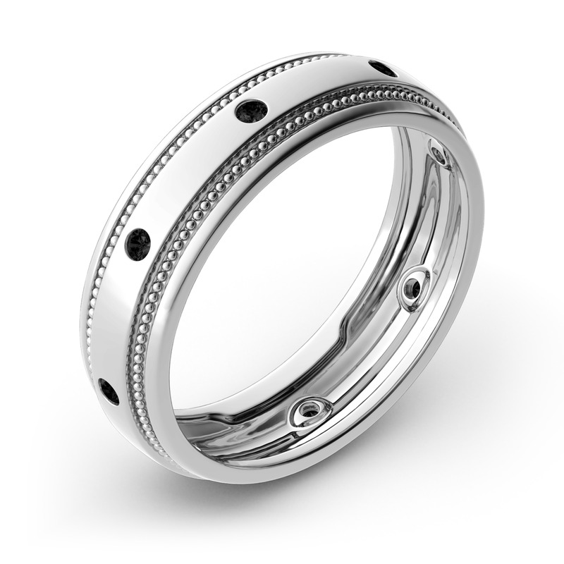 Jeulia Sterling Silver Men's Band