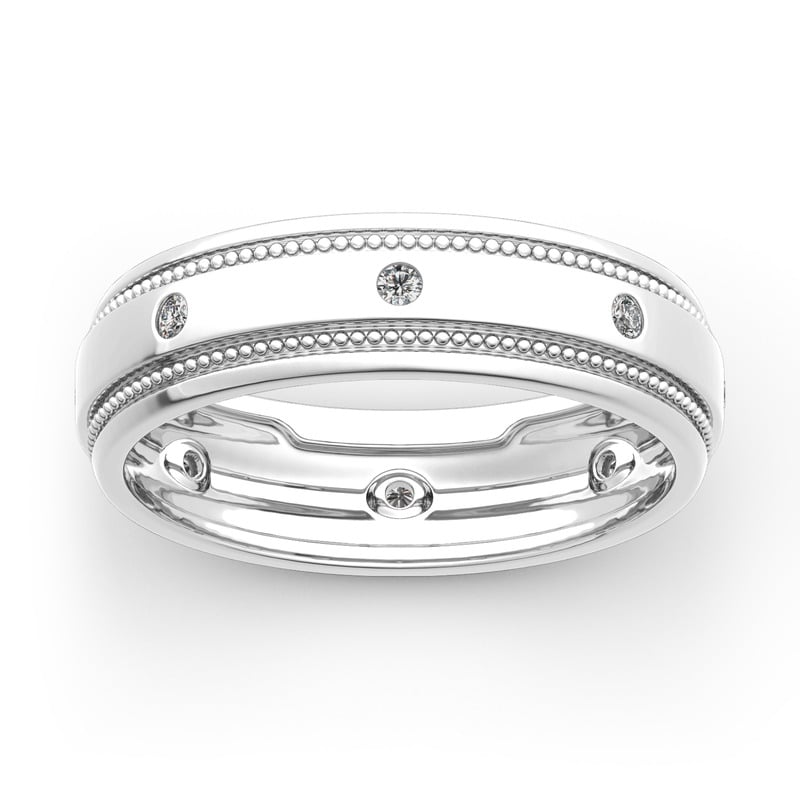 Jeulia 10K/14K/18K Gold Platinum Men's Band