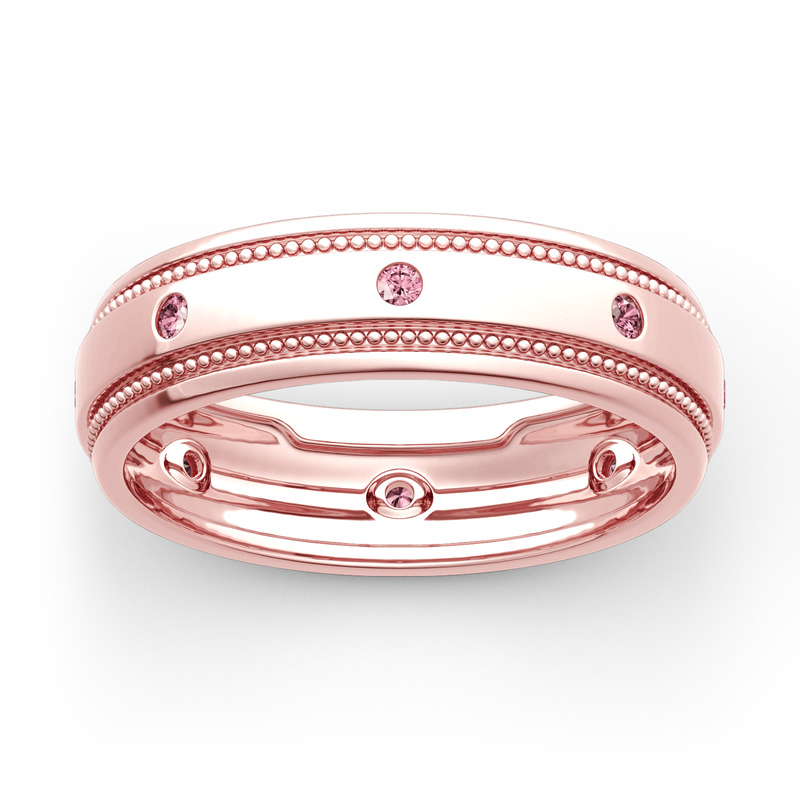 Jeulia 10K/14K/18K Gold Platinum Men's Band