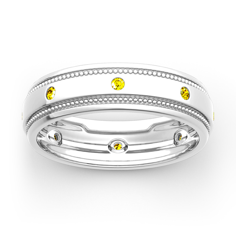 Jeulia 10K/14K/18K Gold Platinum Men's Band