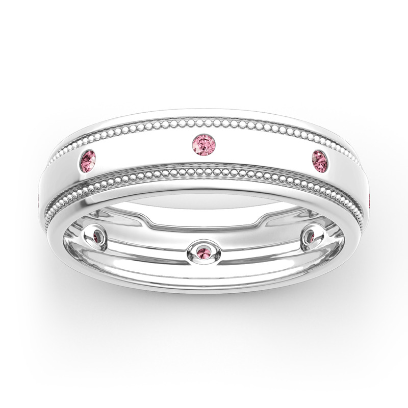 Jeulia 10K/14K/18K Gold Platinum Men's Band