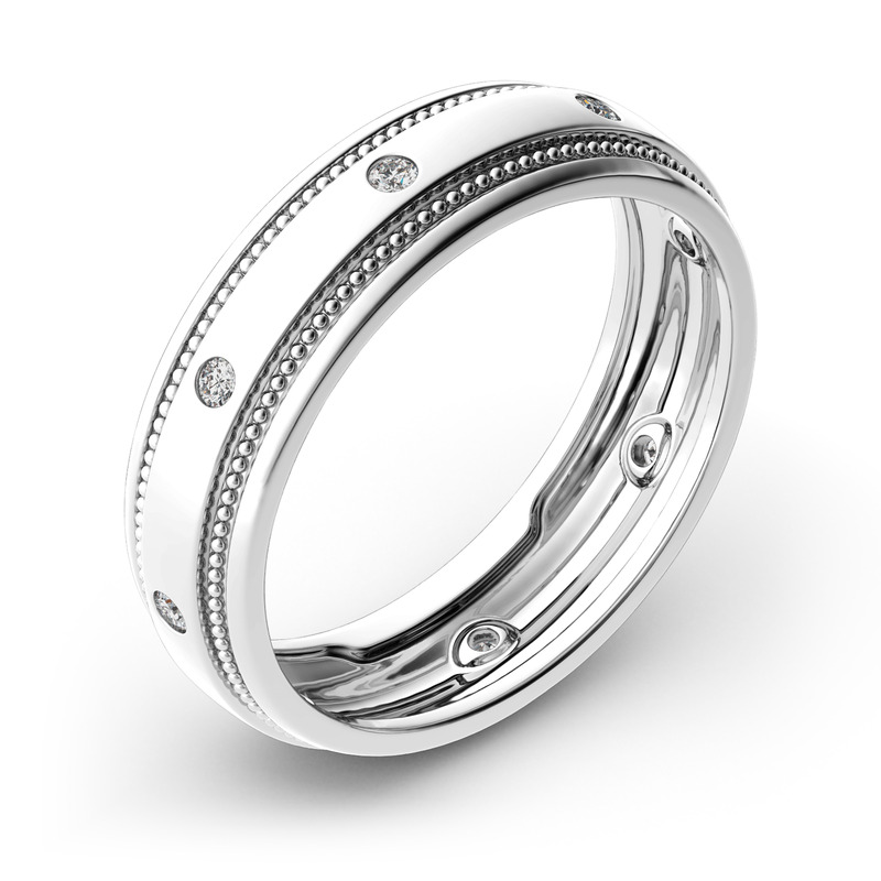 جوليا خاتم من الفضة الإسترليني ببسيط 10K/14K/18K ذهب البلاتيني