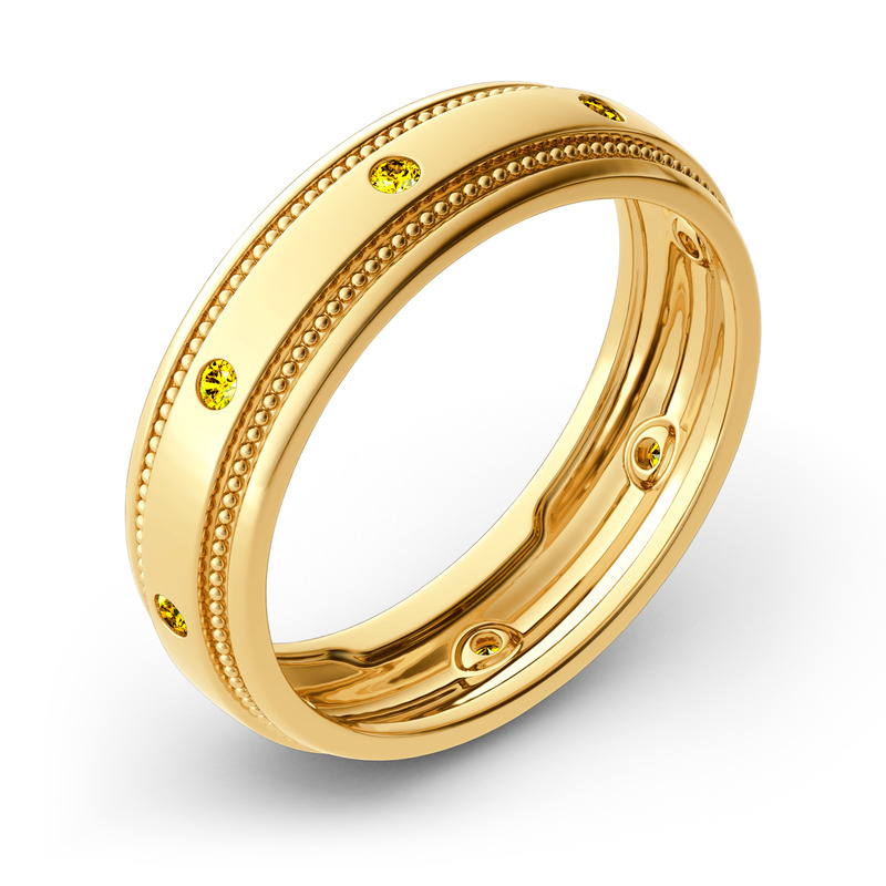 Jeulia Anillo 10K/14K/18K Oro Para Hombre En Oro