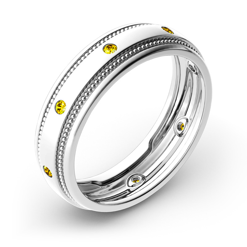 Jeulia 10K/14K/18K Gold Platinum Men's Band
