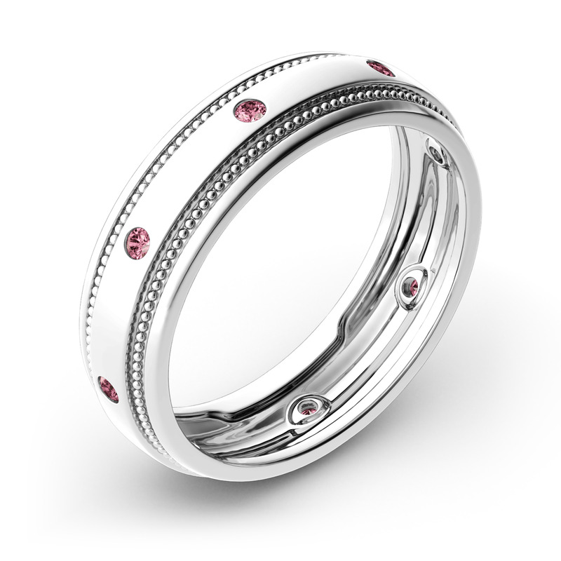 Jeulia 10K/14K/18K Gold Platinum Men's Band