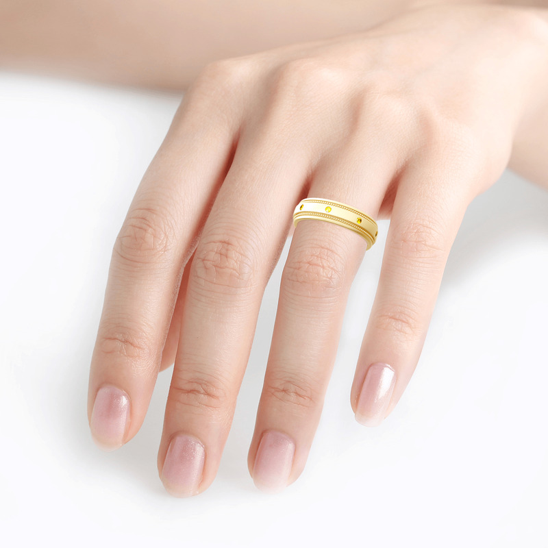 Jeulia Anillo 10K/14K/18K Oro Para Hombre En Oro