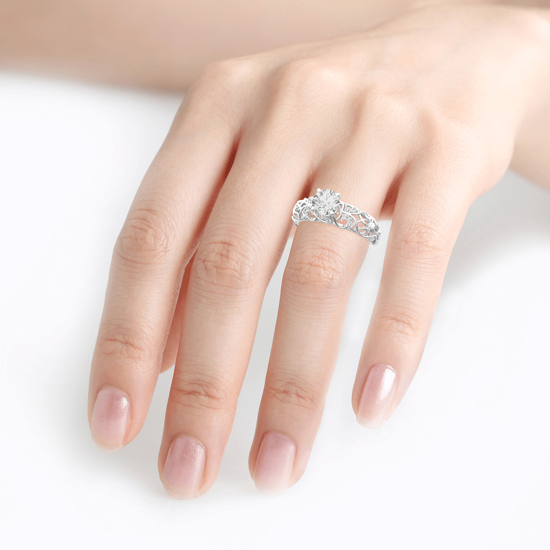 Jeulia 結婚 指輪 フジヅル デザイン 10K 14K 18K ゴールド プラチナ リング