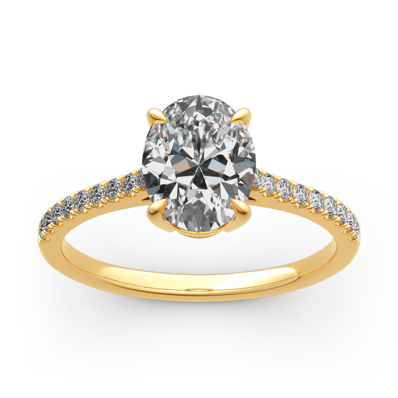 Jeulia 10K/14K/18K Gold Platinum Oval Cut Ring