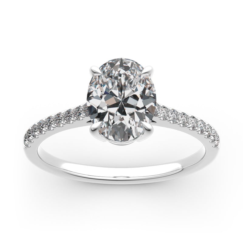 Jeulia 10K/14K/18K Gold Platinum Oval Cut Ring