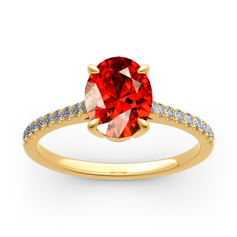 Jeulia 10K/14K/18K Gold Platinum Oval Cut Ring