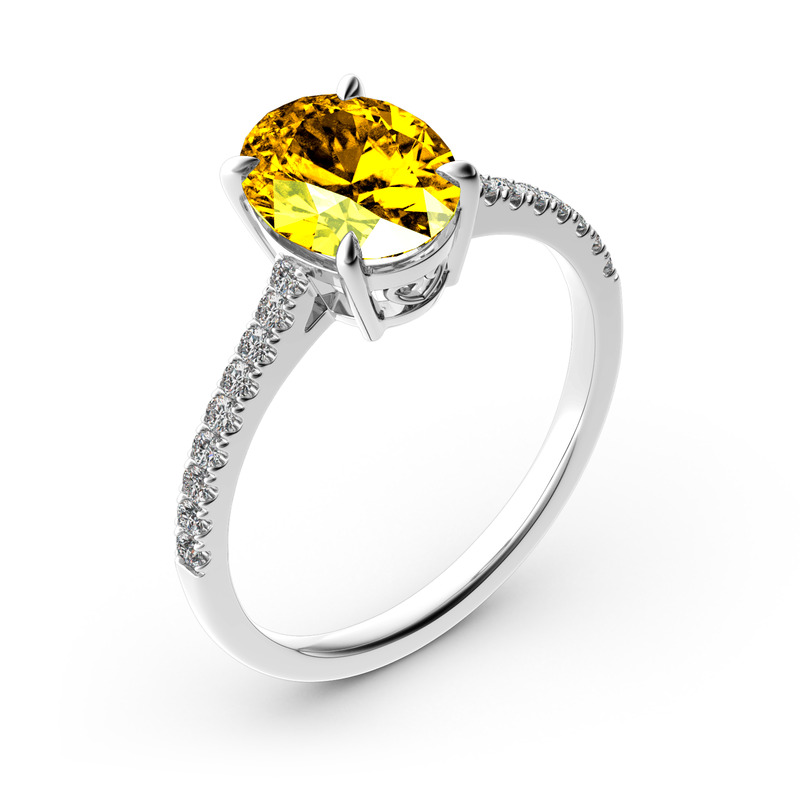 Jeulia 10K/14K/18K Gold Platinum Oval Cut Ring