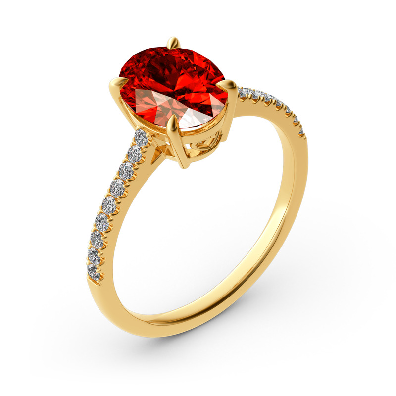 Jeulia 10K/14K/18K Gold Platinum Oval Cut Ring