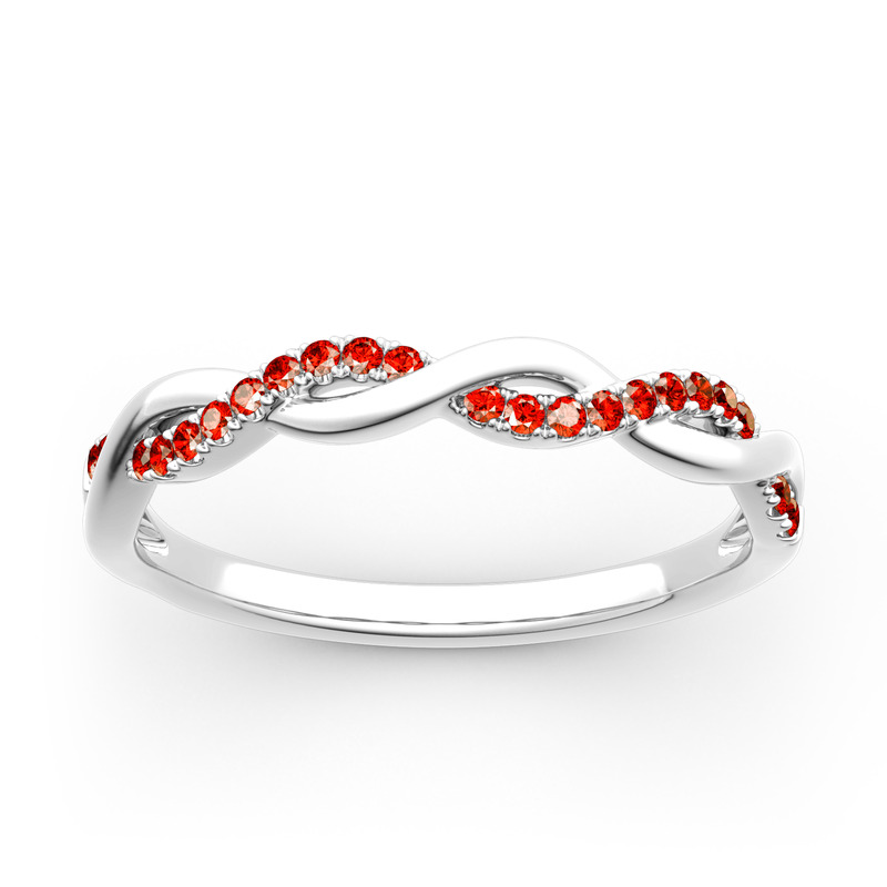 Jeulia Twist Rundschliff Sterling Silber Band