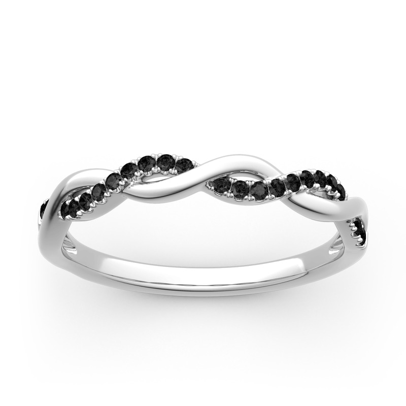 Jeulia Twist Round Cut Sterling Silver Band - Jeulia CA