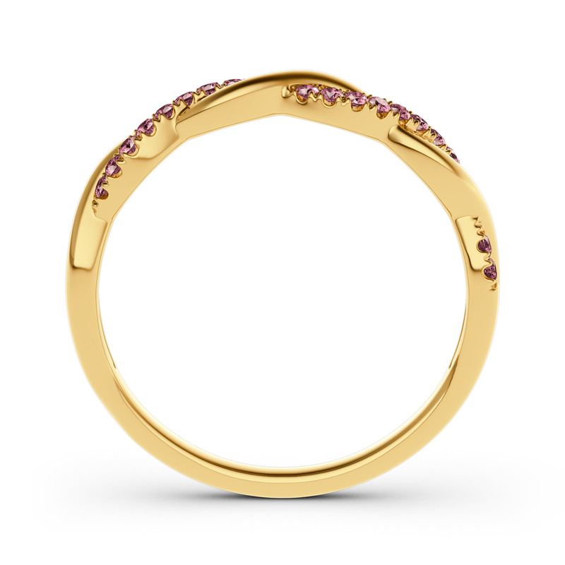 Jeulia Twist Round Cut Sterling Silver Band