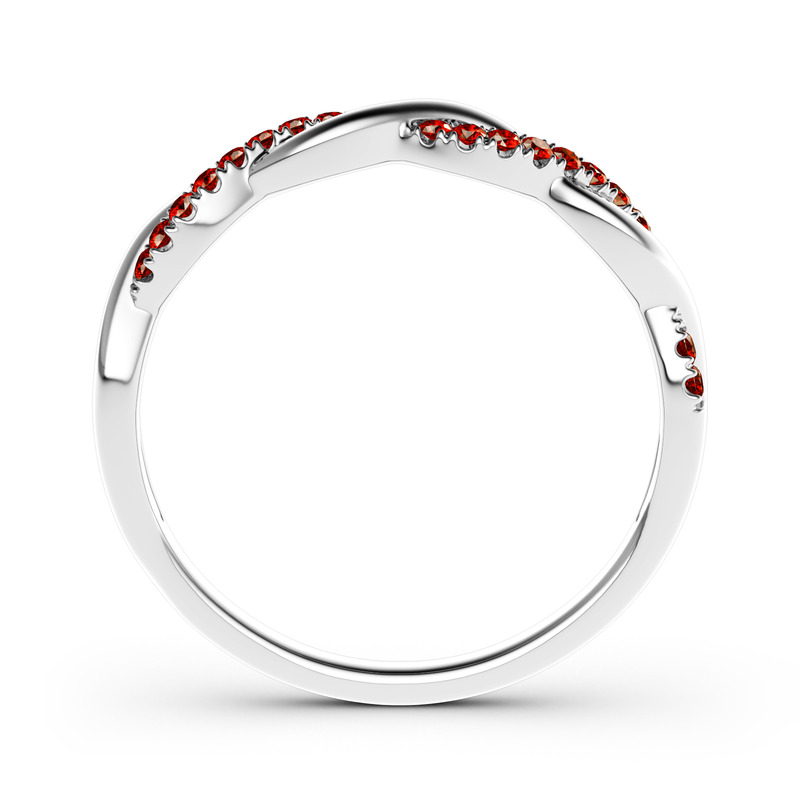 Jeulia Twist Rundschliff Sterling Silber Band