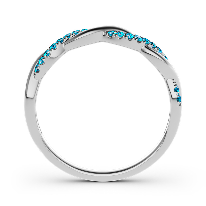 Jeulia Anillo entrelazado de con piedra de corte de plata de ley