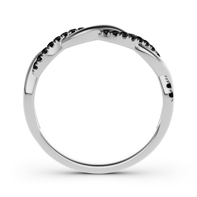 Jeulia Twist Round Cut Sterling Silver Band