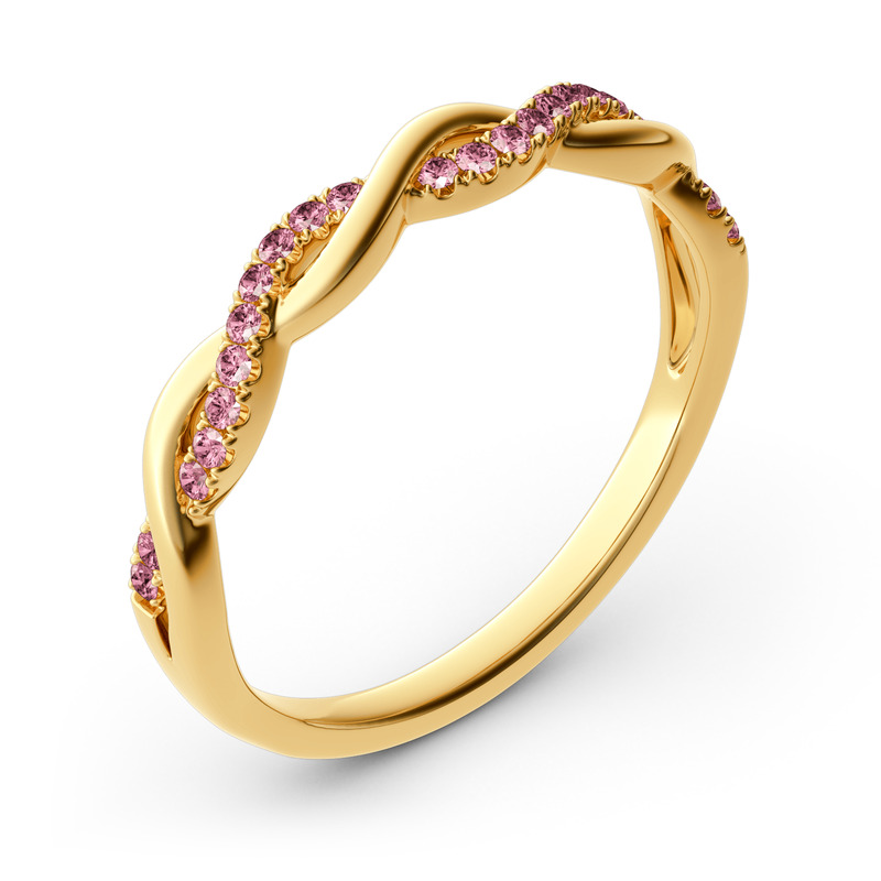 Jeulia Twist Round Cut Sterling Silver Band