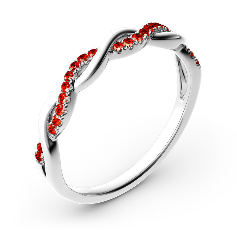 Jeulia Twist Rundschliff Sterling Silber Band