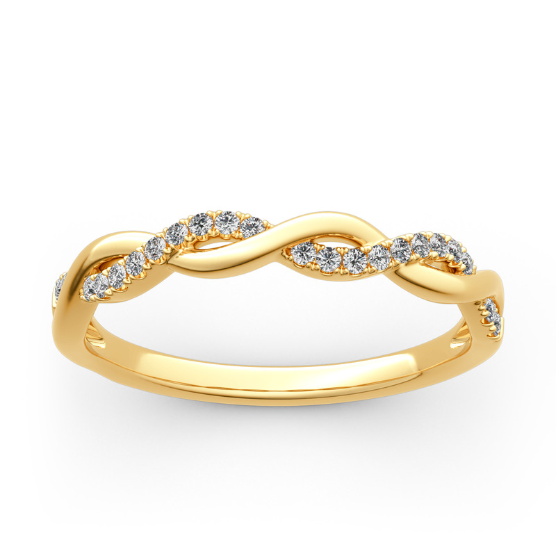 Jeulia Bague de Mariage Femme 10K/14K/18K Or Platine Moissanite Coupe Ronde Diamant Alliance Design