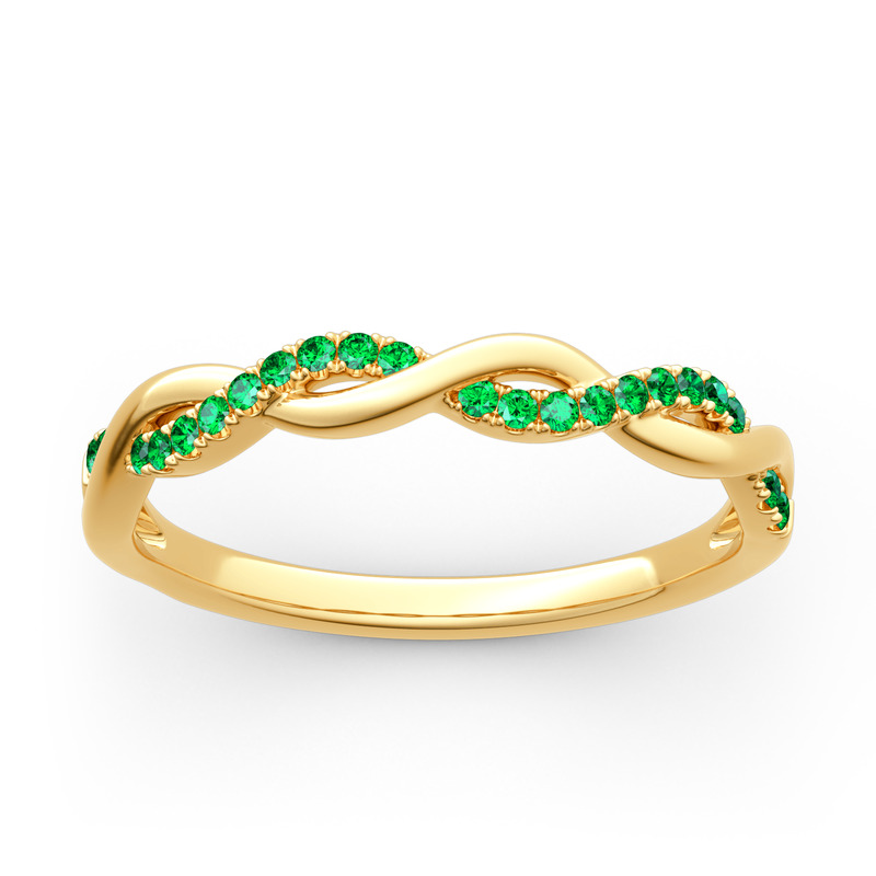 Jeulia moissanite twist round cut gold ring sales
