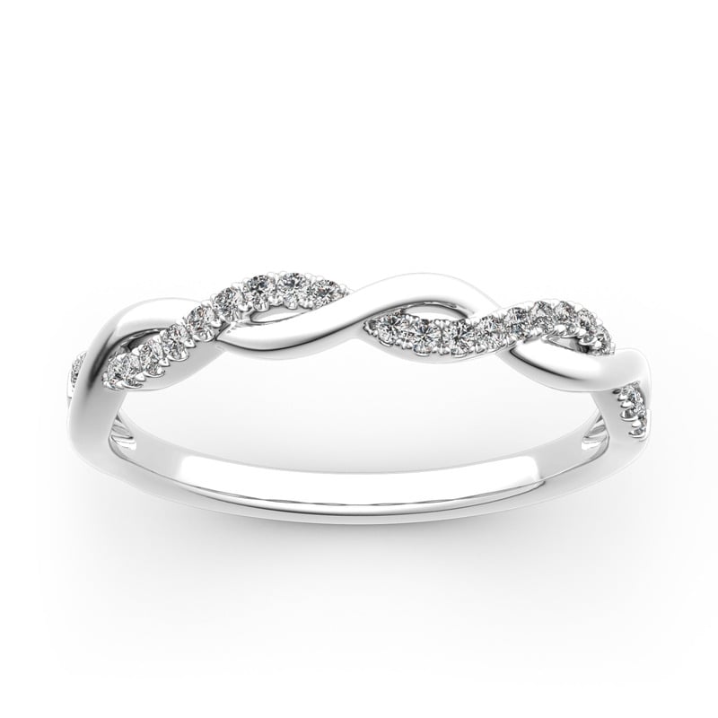 Jeulia 10K/14K/18K Gold Platinum Twist Round Cut Band