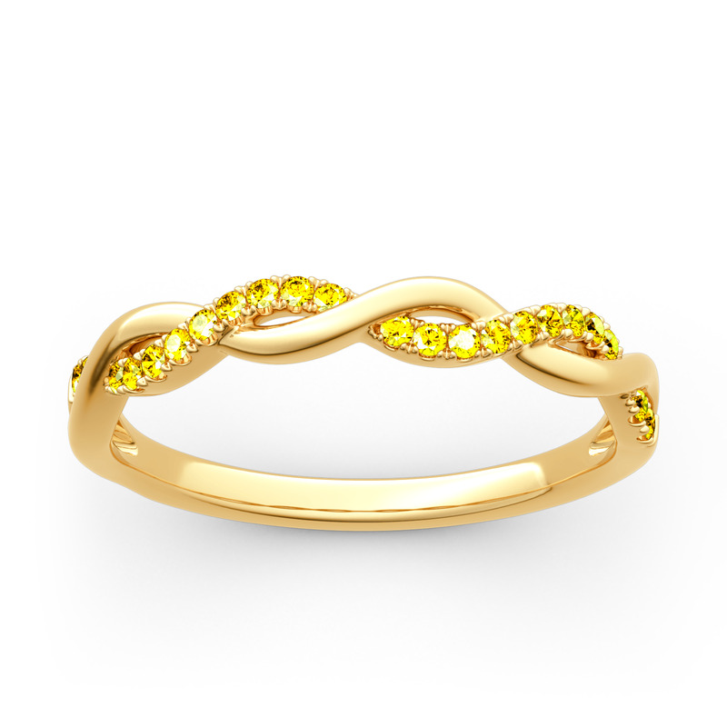 Jeulia Anillo Entrelazado De 10K/14K/18K Oro Blanco Con Piedra De Corte