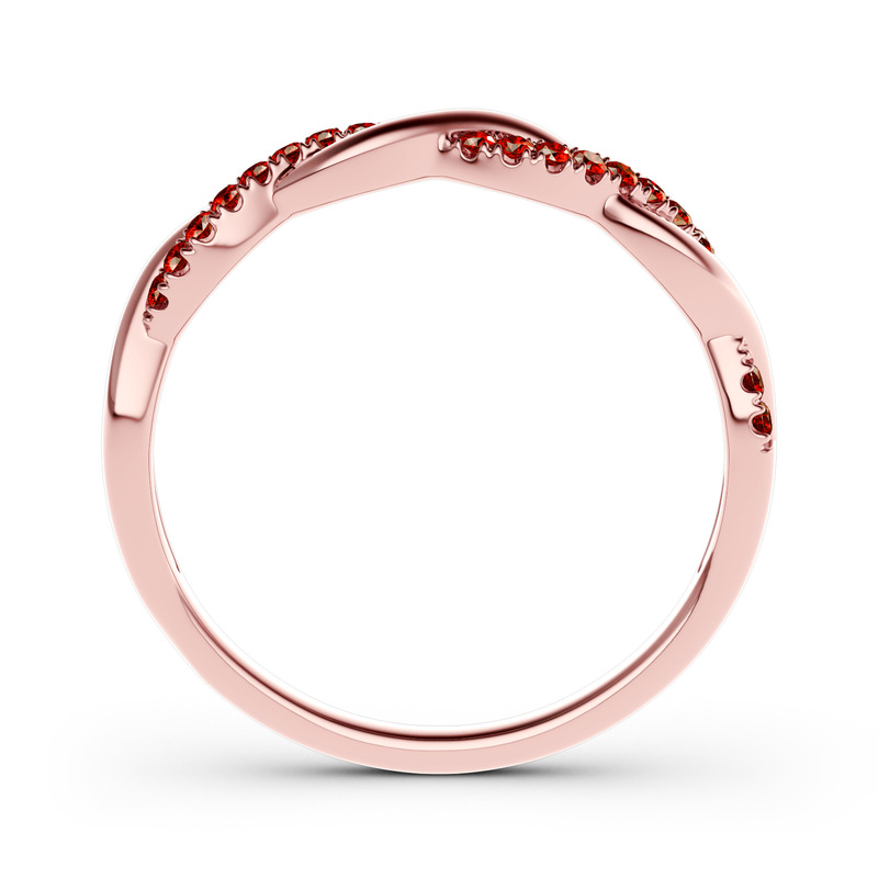 Jeulia Anillo Entrelazado De 10K/14K/18K Oro Blanco Con Piedra De Corte