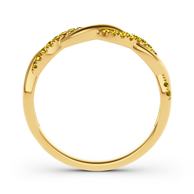 Jeulia Anillo Entrelazado De 10K/14K/18K Oro Blanco Con Piedra De Corte