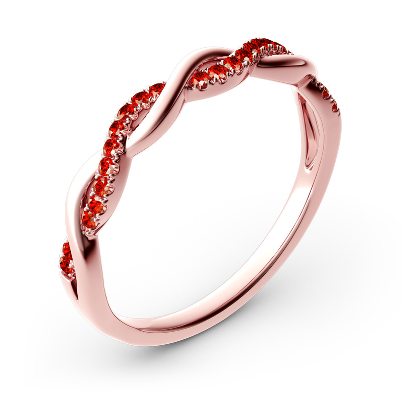 Jeulia Anillo Entrelazado De 10K/14K/18K Oro Blanco Con Piedra De Corte