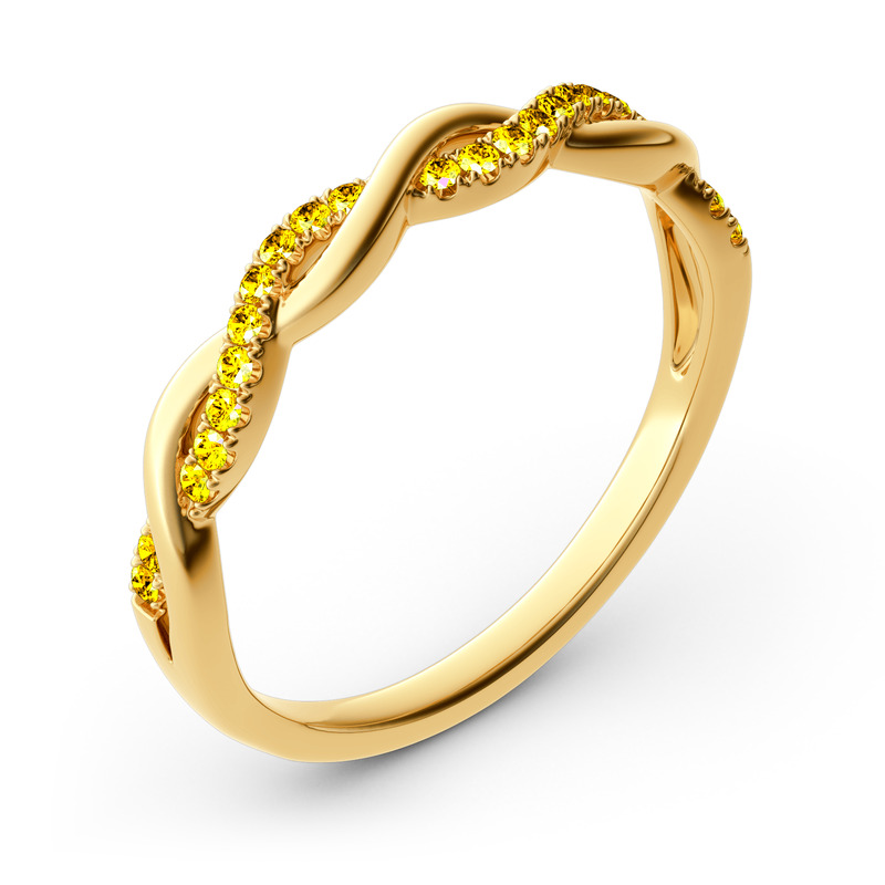 Jeulia Anillo Entrelazado De 10K/14K/18K Oro Blanco Con Piedra De Corte