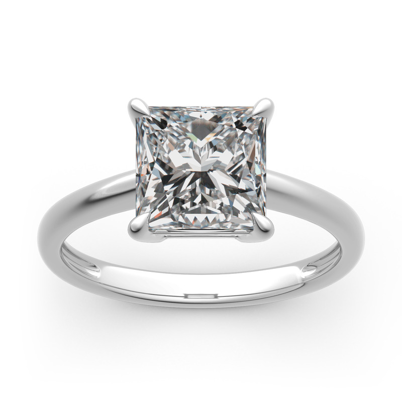 Jeulia Princess Cut Solitaire Sterling Silver Ring - Jeulia Jewelry