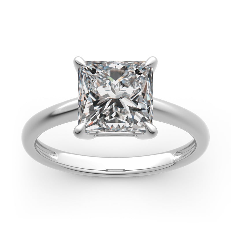 Jeulia Princess Cut Solitaire Sterling Silver Ring