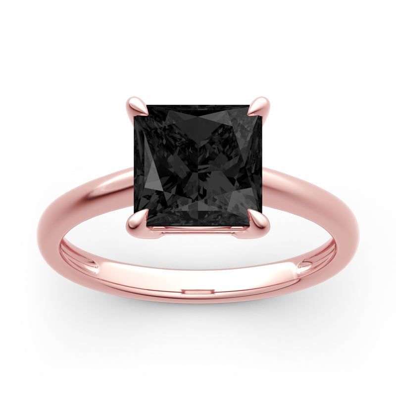 Jeulia Anello Solitario Taglio Princess Argento Sterling
