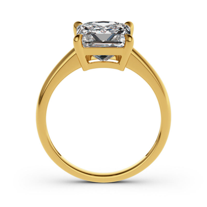 Jeulia Anillo de con princesa con piedra cuadrada diseño de plata de ley