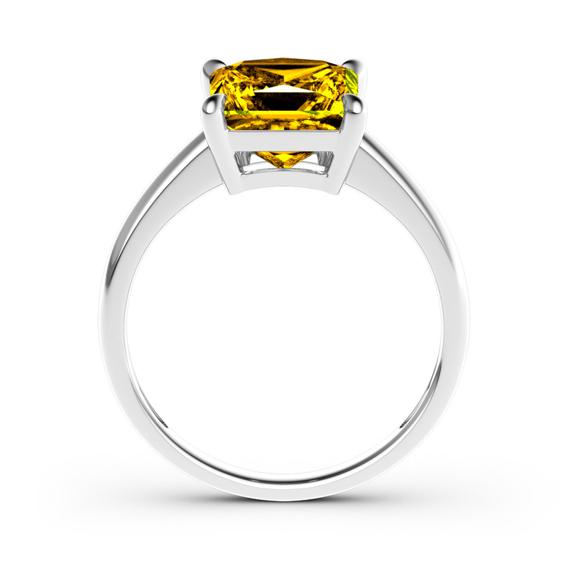 Jeulia Anello Solitario Con 10K/14K/18K Oro Platino Taglio Princess