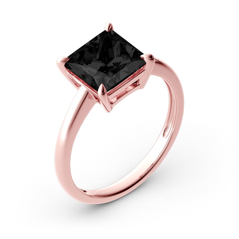 Jeulia Anello Solitario Con 10K/14K/18K Oro Platino Taglio Princess