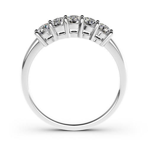 Jeulia 10K/14K/18K Gold Platinum Five Stone Round Cut Band