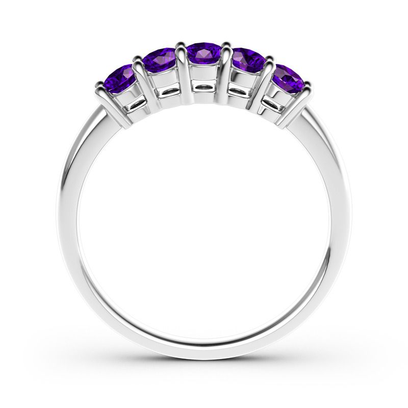 Jeulia Alliance 10K/14K/18K Or Platine Femme Cinq Pierres Moissanite