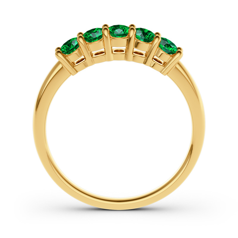 Jeulia 10K/14K/18K Gold Platinum Five Stone Round Cut Band
